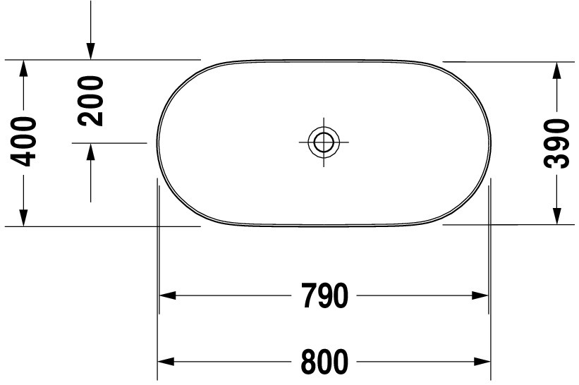 DU Aufsatzbecken Luv 800mm o.ÜL, o.HLB, grau seidenmatt, WG