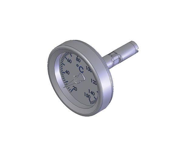 Flamco Thermometer zentrisch NG 40 blau, 20-150 Grad C