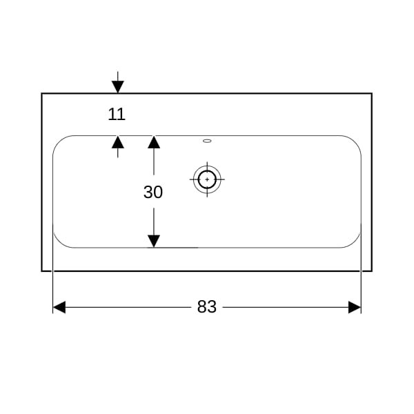 Geberit iCon Light Waschtisch 90x48cm ohne Hahnloch, mit Ül., weiß, KeraTect