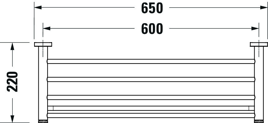 DU D-Code Handtuchablage 650x220x112 mm, Chrom