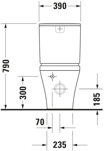 Duravit Stand-WC Kombi DuraStyle 630 mm Tiefspüler,f.SPK, Abg.Vario,weiß,HYG