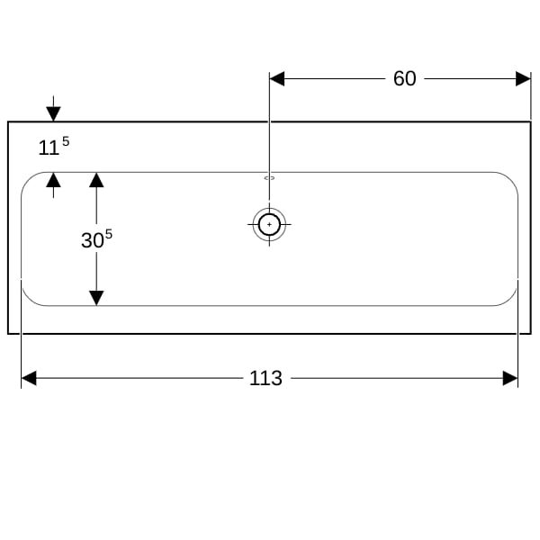 Geberit iCon Light Waschtisch 120x48cm ohne Hahnloch, mit Ül., weiß, KeraTect