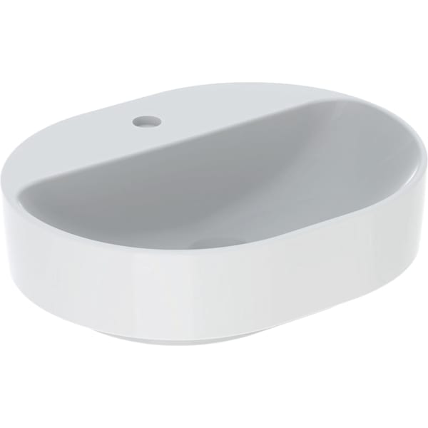 Geberit VariForm Aufsatz-WT, elliptisch mit HLB, 50x40cm, o. Ül., weiß, KeraTect