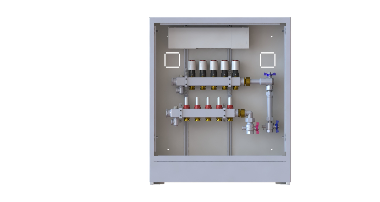 Danfoss Station UnoFloor Basic 5R 5 HK, rechts mit WMZ-Set, 230V