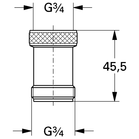 GROHE Doppel-Rückflussverhinderer 14159 3/4" für Badarmaturen chrom