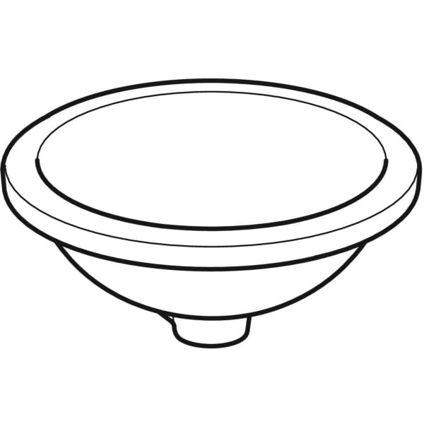 Geberit VariForm Unterbauwaschtisch, rund d:40,5cm, o. Hl, o. Ül., glasiert, weiß