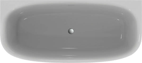 IS D-Form-Badewanne DEA f.Wandanbindung, m.Ablauf, 1800x800x475/610mm, Weiß