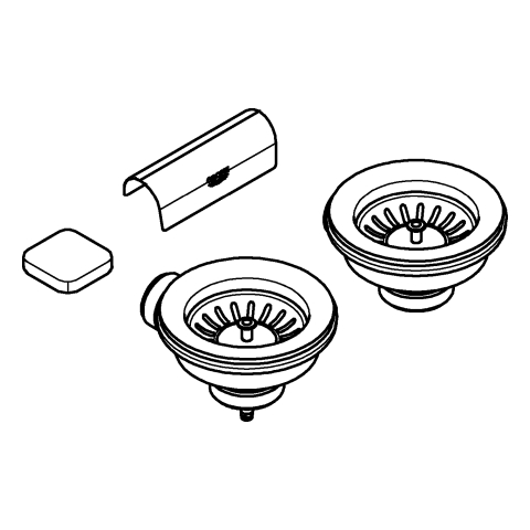 GROHE Spülen-Ablaufgrt. 40999 2 Becken mit Exzenter hard graphite gebürstet