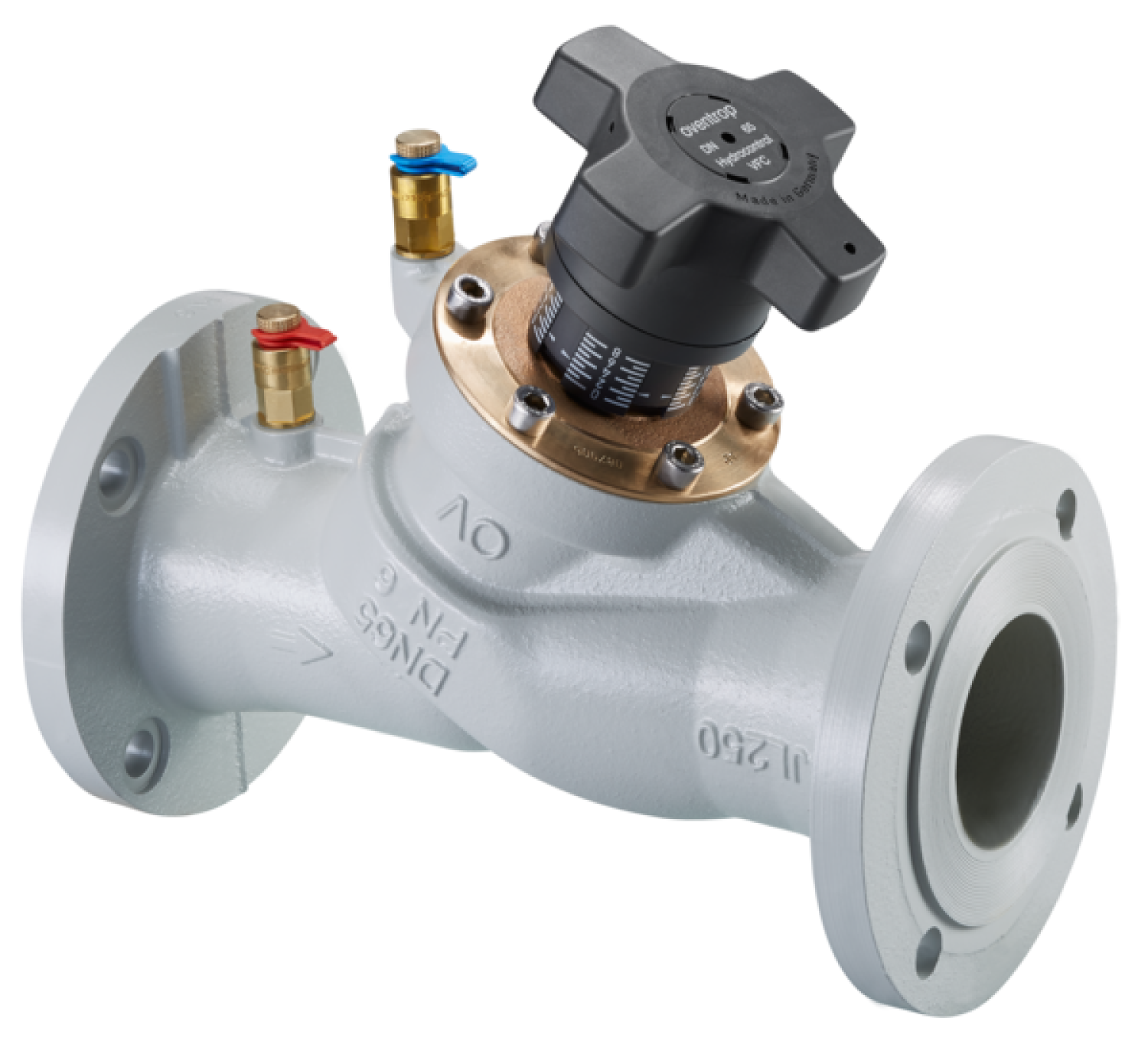 OVENTROP-Strangreg.Vent.Hydrocontrol VFC DN125, PN6, Flansch/DIN, 2 Meßvent.,GG25