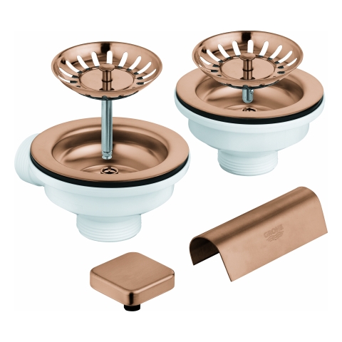 GROHE Spülen-Ablaufgrt. 40999 2 Becken mit Exzenter warm sunset gebürstet