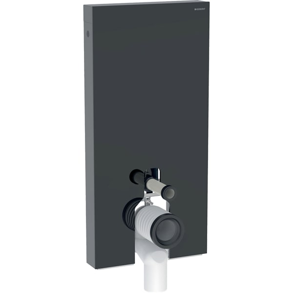 Geberit Monolith Plus Sanitärmodul f. SWC 101cm, Glas schwarz / alu. schwarzchrom