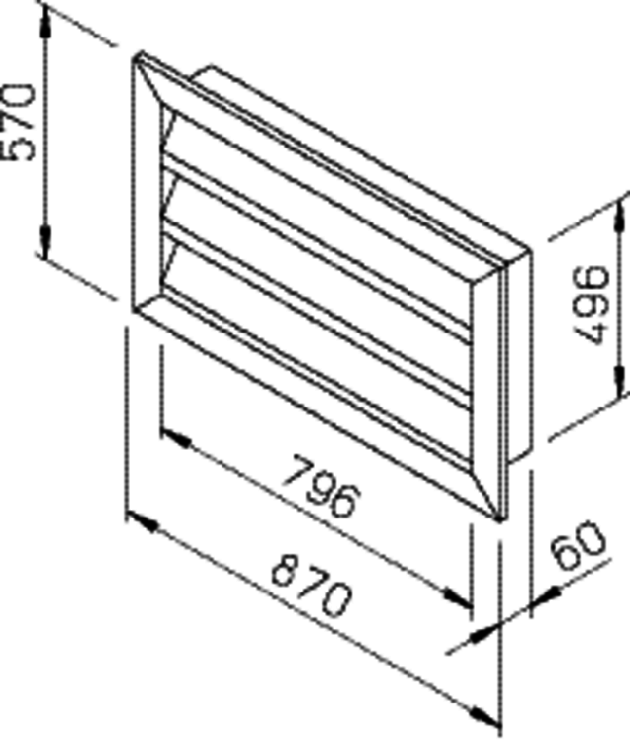 Helios WSG 80/50 Wetterschutzgitter rechteckig Aluminium eloxiert