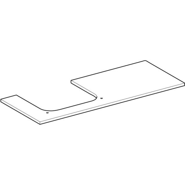 Geberit ONE WT-Platte, Ausschnitt li, für AWT 120x2x47cm, Marmoroptik weiss matt