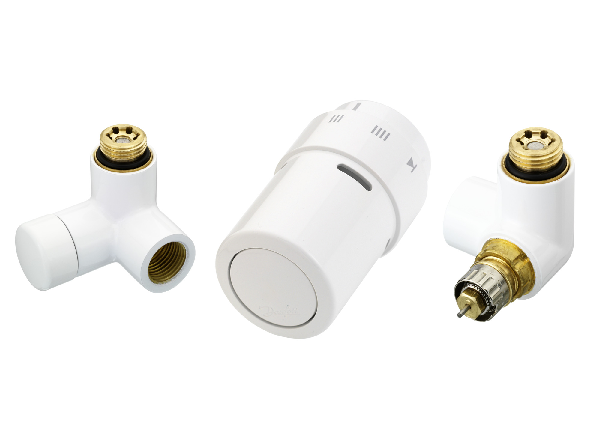 Danfoss X-tra Design Set RAL 9016, Ventilgehäuse RA-URX rechts
