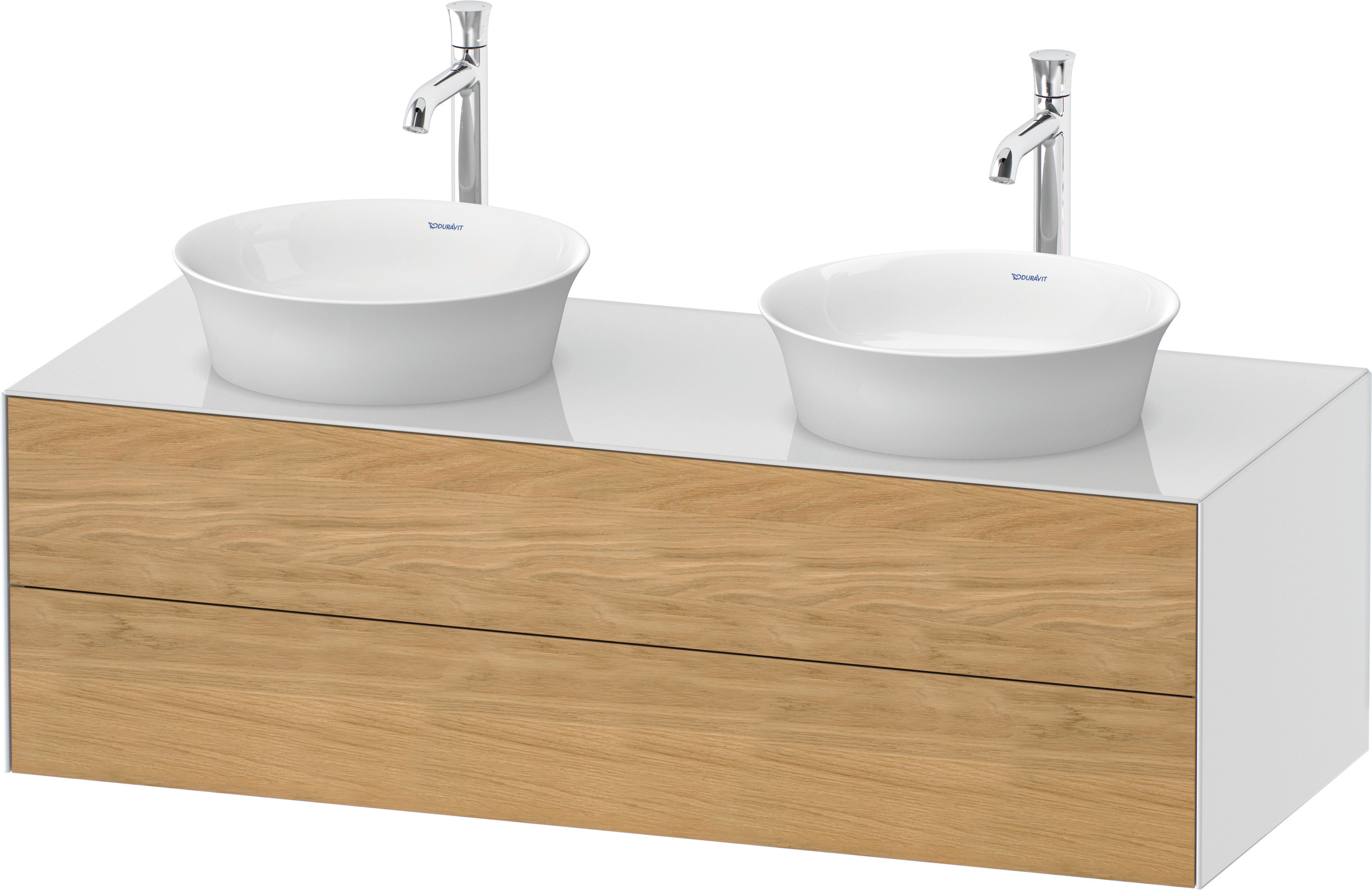 Duravit WTU White Tulip wandh,2 SchKa,beid. 408x1300x550mm,Eiche N.M/Weiß Hochglanz