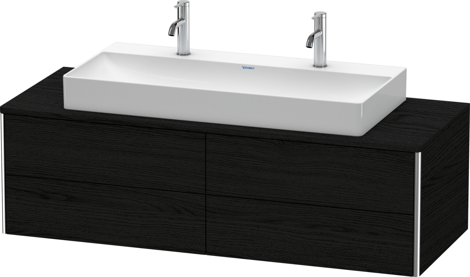 Duravit WT-Unterbau XSquare, 4 SK, wandh. 400x1400x548mm, Eiche Schwarz,
