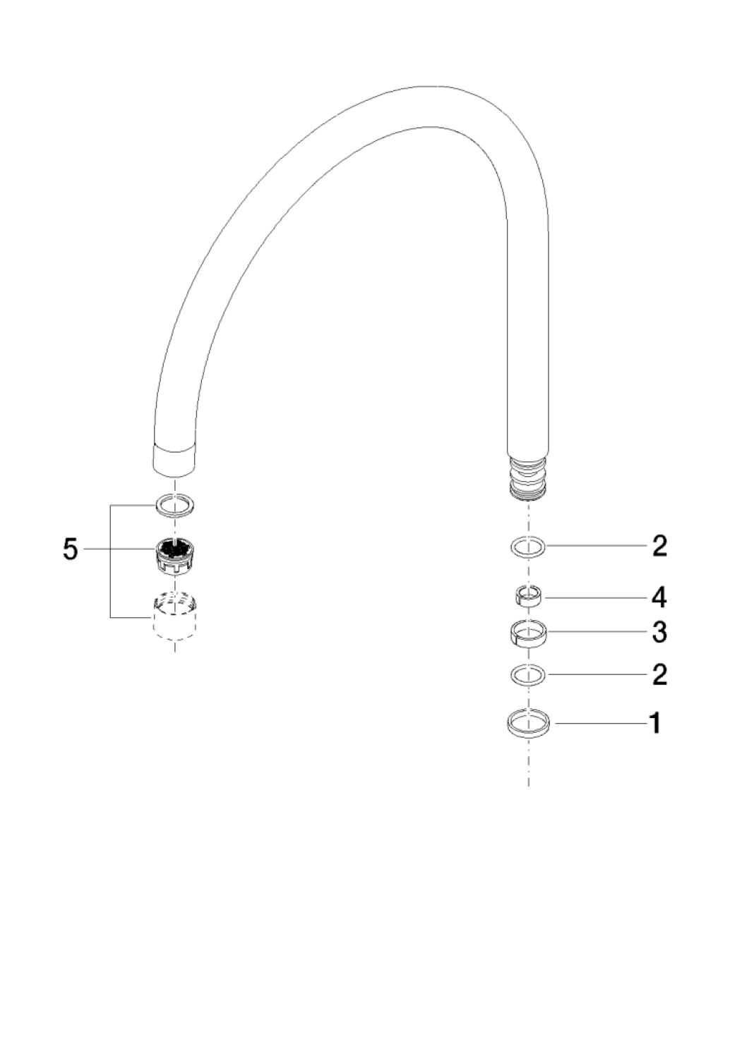 DO Auslauf ERSATZTEILE 90282220302 280 mm, 8 l/min. Platin gebürstet