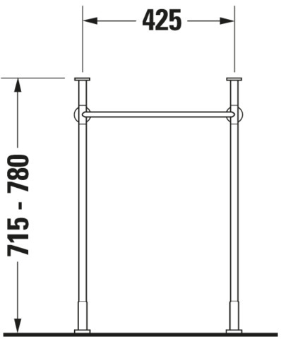 DU Metallkonsole Vero für 045450, höhenverstellbar, chrom