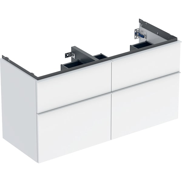 Geberit iCon Unterschrank für DWT, 4 Schubl. 118,4x61,5x47,6cm, weiß hgl/Gr.weiß matt