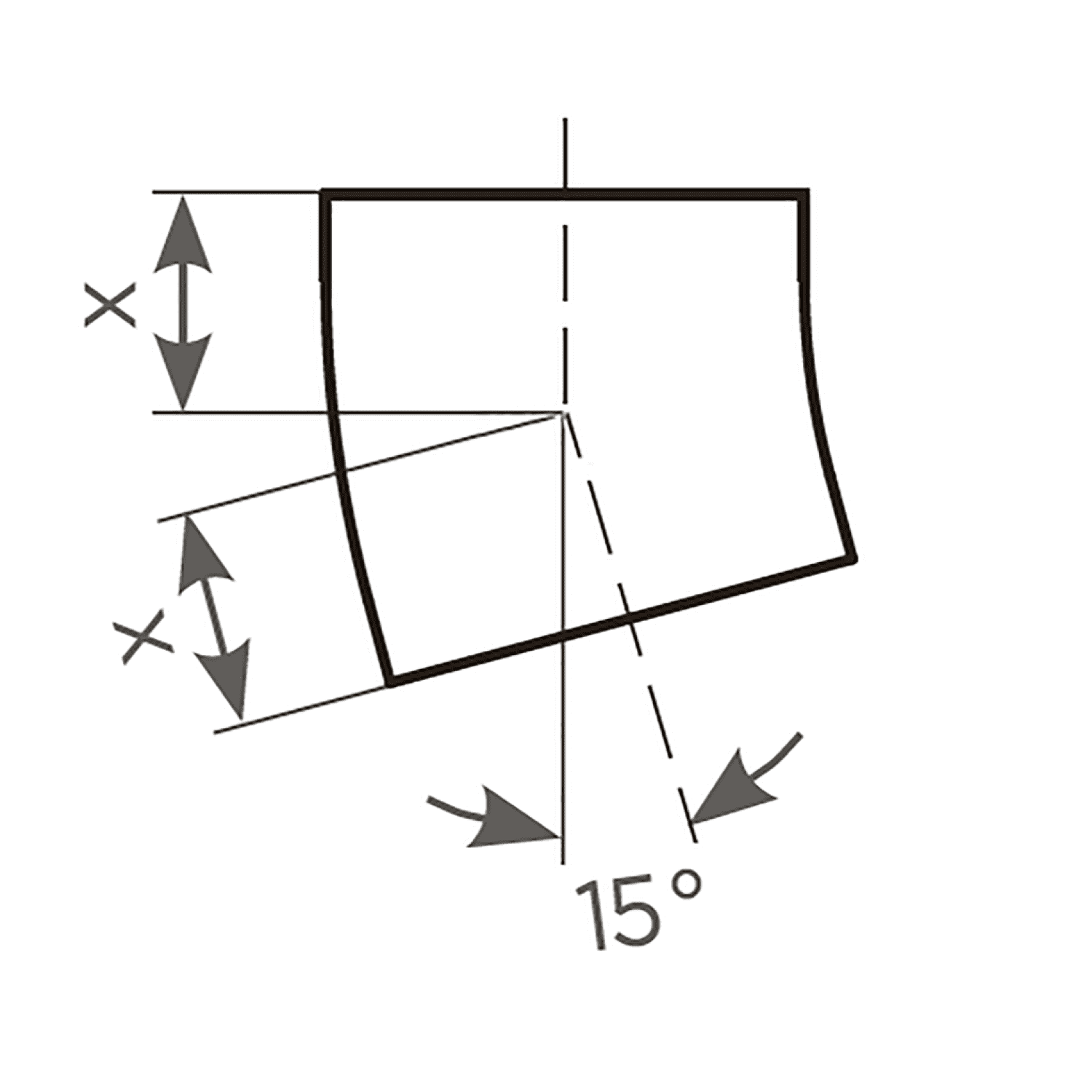 SML-Bogen DN 80, 15 Grad