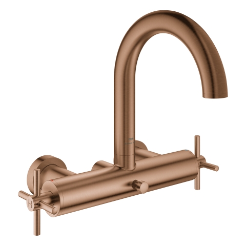 GROHE 2-Griff-Wannenbatt. Atrio 25268 Wandmontage Kreuz-Griffe warm sunset gb