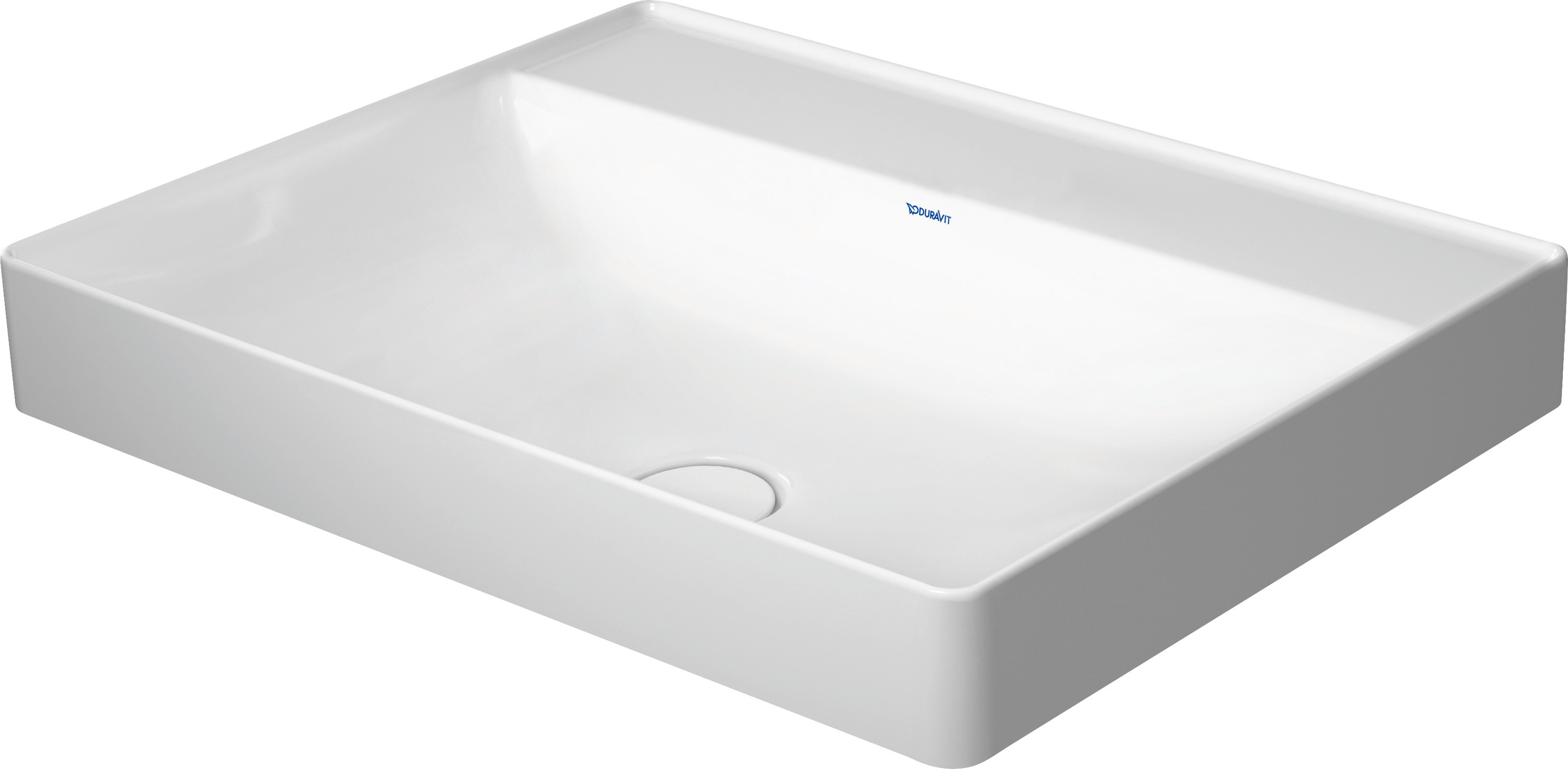 DU Aufsatz-WT DuraSquare 600mm o. ÜL, m. HLB, o. HL, weiß, WG