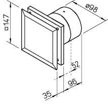 HELIOS Minilüfter MINIVENT 230V DN 100 M1/100 N/C Nachlauf