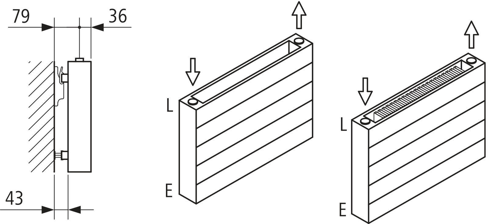 Kermi Heizwand HHN Typ22 BH840x122x3000 QN6021,weiß,6bar,o.Abd.,AB 12,LH540