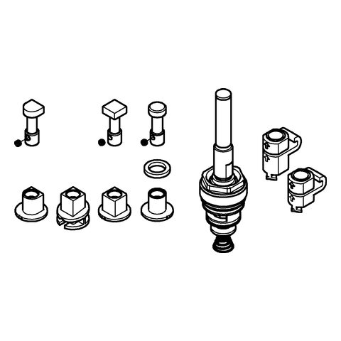 GROHE Umstellung 48444 für UP-EHM Wanne 25mm hard graphite gebürstet