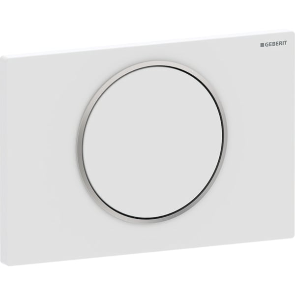Geberit Sigma10 BetPl., rund, Spül-Stopp Sp. weiß matt, Etc/ poliert