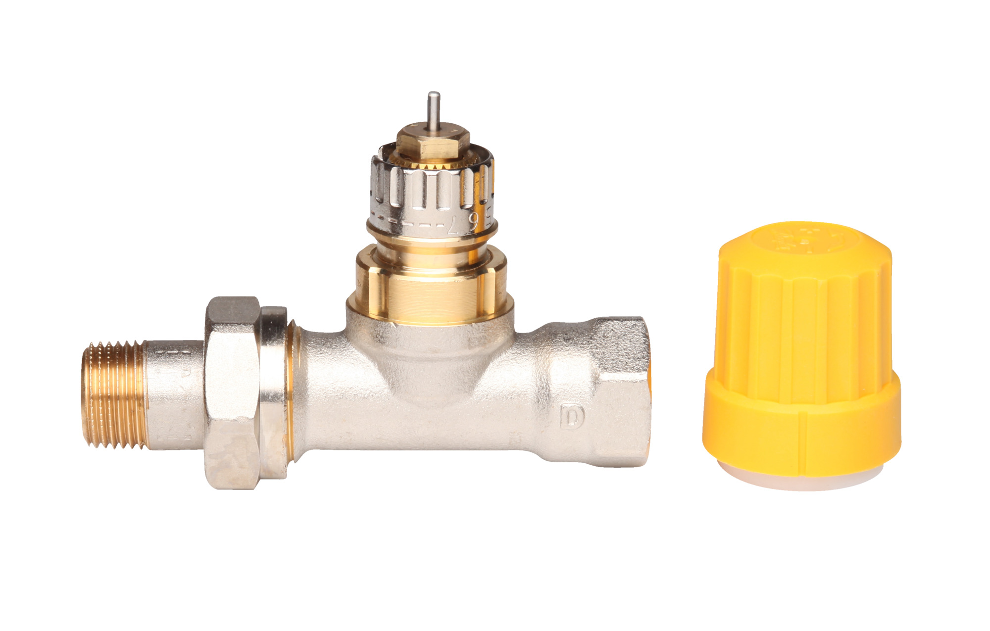 Danfoss Ventilgehäuse RA-UN 10 R 3/8, Durchgang, matt vernickelt