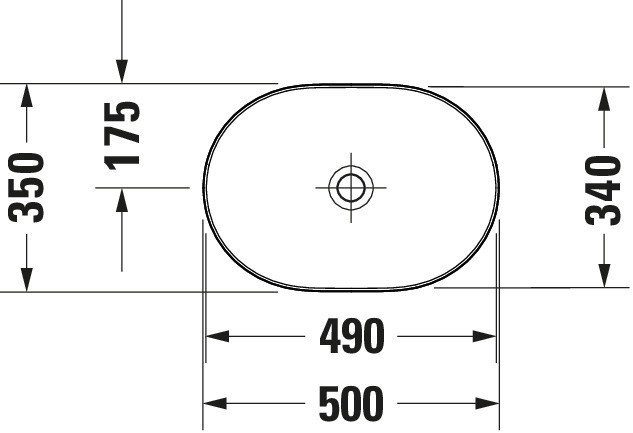 Duravit Aufsatzbecken Luv 500x350mm geschl.,o.ÜL,o.HLB,weiß/grau sdm.