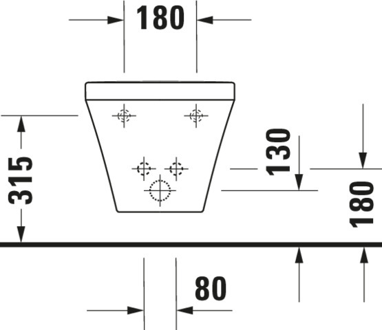 Duravit Wand-Bidet DuraStyle 540 mm m.ÜL, m.HLB, 1 HL, Durafix, weiß