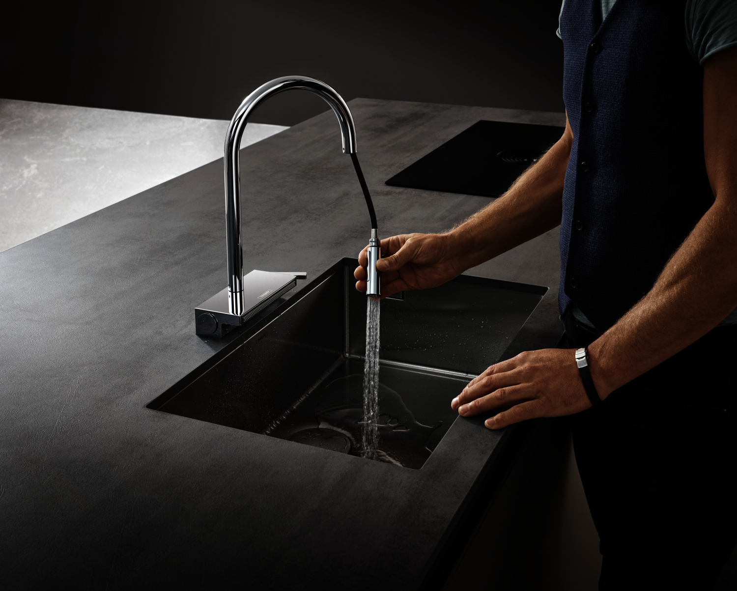 Hansgrohe Spültischmischer 170 Aquno Select M81 Ausziehbrause 3jet sBox chrom