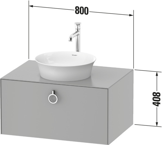 Duravit WTU wandh. White Tulip,1 Ausz.,mit Griff,408x800x550,Eiche N.M./Graph.HGL