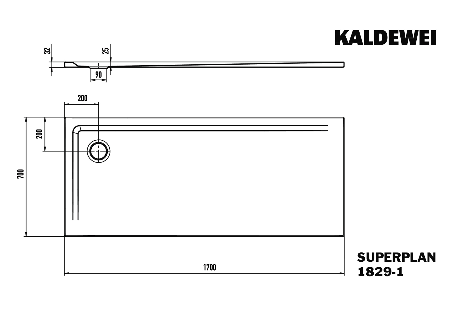 KA DW SUPERPLAN Mod.1829-1,700x1700x32mm ,alpinweiß,Invisible Grip