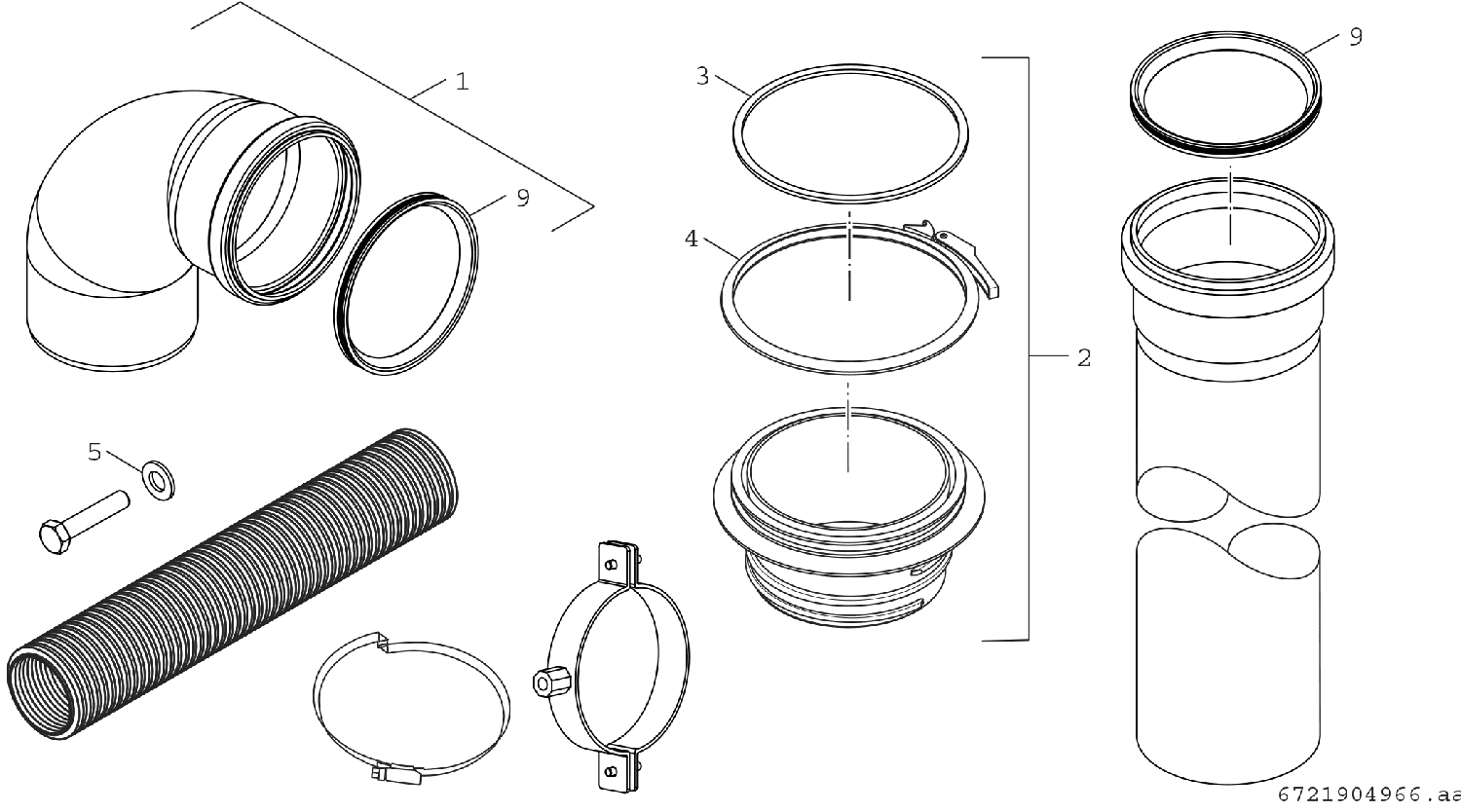 BOSCH Abgaszubehör RLU-DN110 raumluftunabhängiges Anschlussset DN110