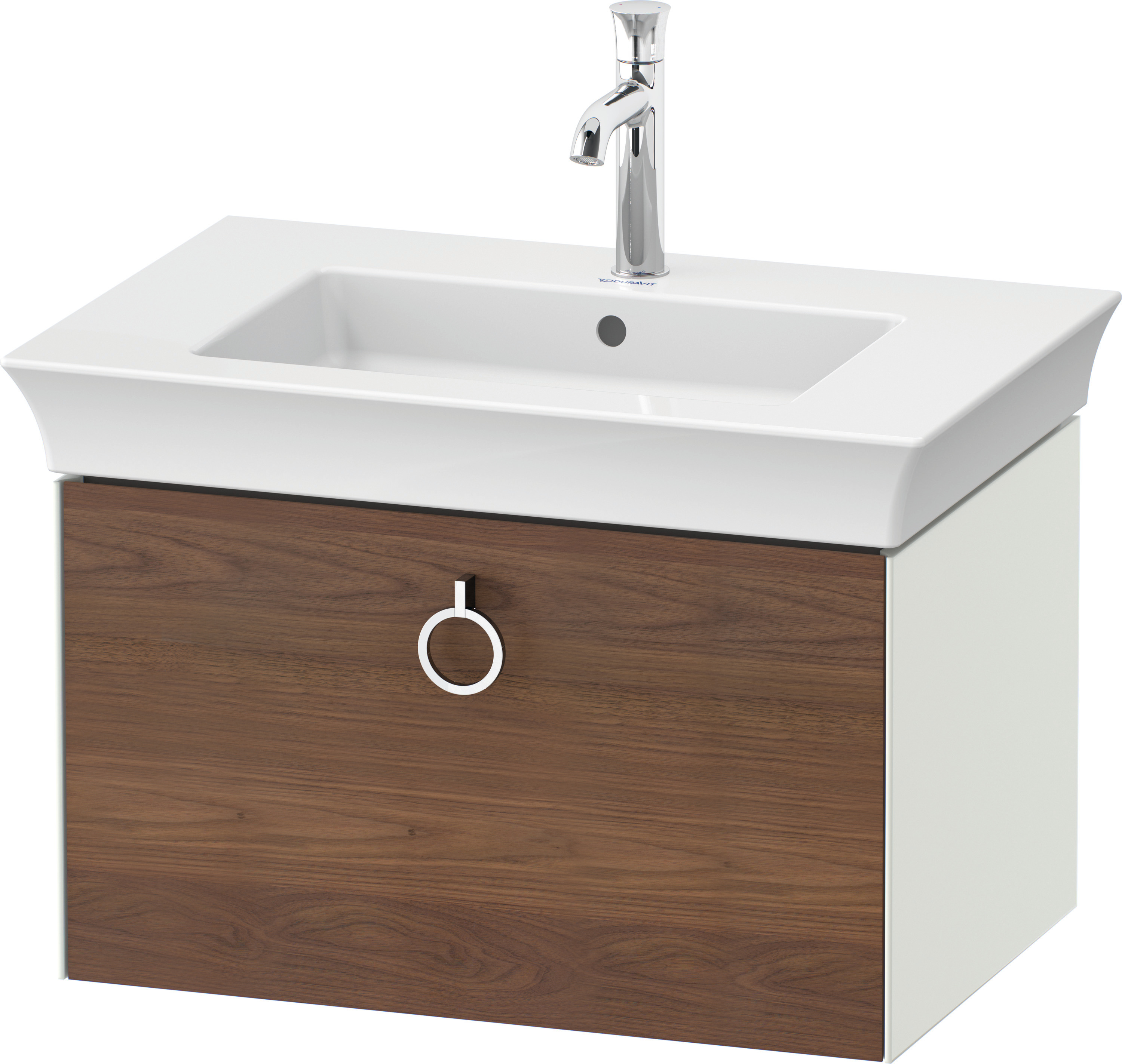 Duravit WTU wandh. White Tulip,1 Ausz., mit Griff,410x684x458,A.Nussb.M./Weiß Sdm.