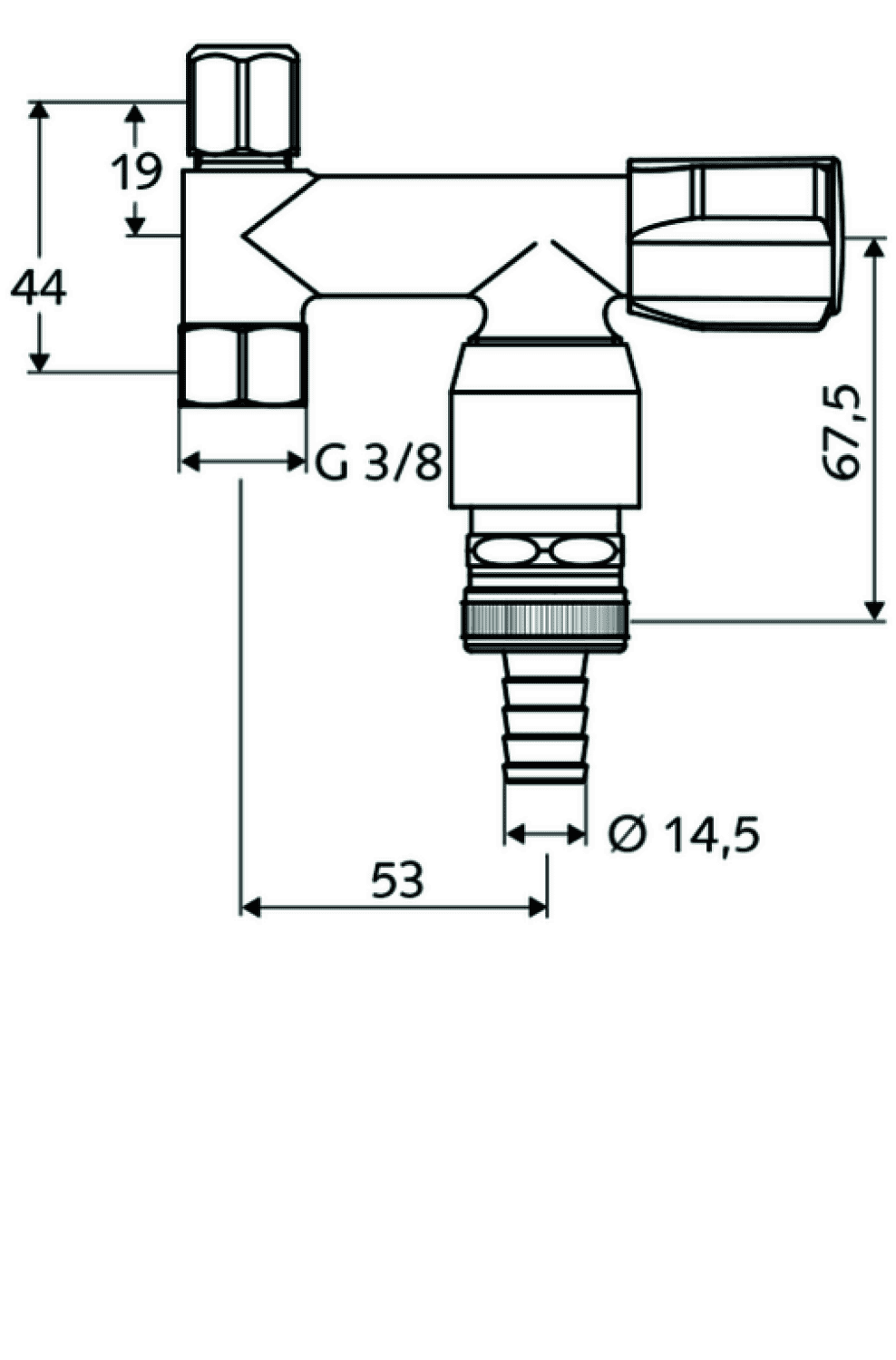 SCHELL Geräteventil COMFORT für Eckventil, RV, RB, 3/8", chrom