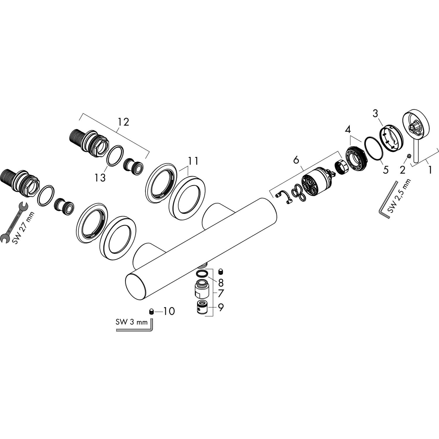 Hansgrohe Brausemischer Aufputz Tecturis S chrom
