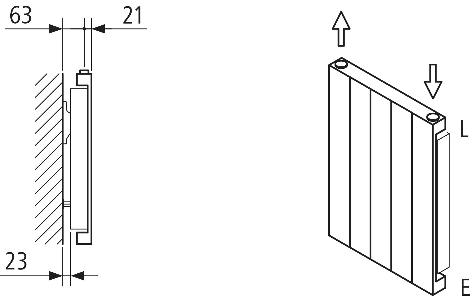 Kermi Heizwand HVN Typ11 BH1800x61x560 QN1392, RAL9016, 6 bar, ANB12