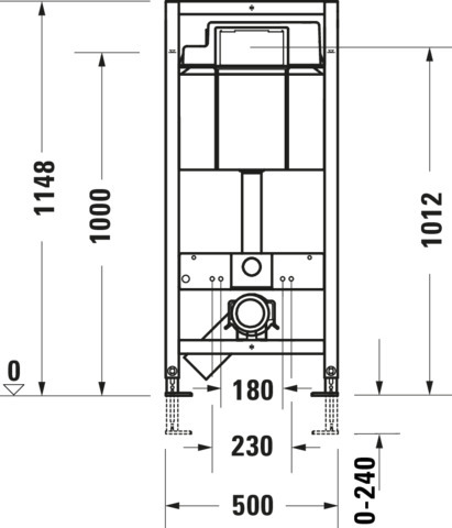 DU DuraSyst. für WWC, Basic,Trockenbau Höhe 1148,Spülbed.mechanisch Vorne