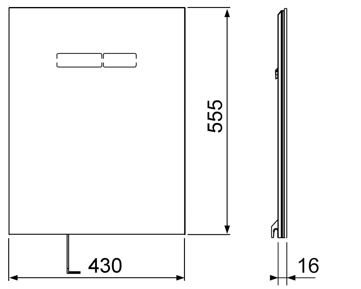 TECElux Betätigungsglasplatte sen-Touch Elektronik, Glas schwarz glzd.