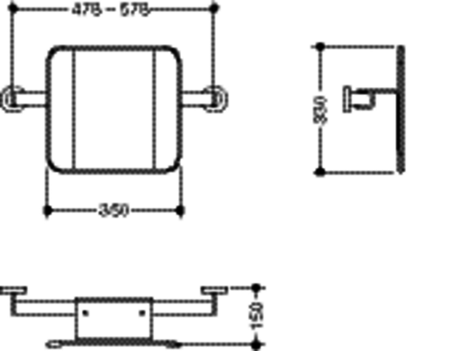 HEWI Rückenstütze (BS) Sys 900, W.-Mont. T:150, chrom anthrazitgrau