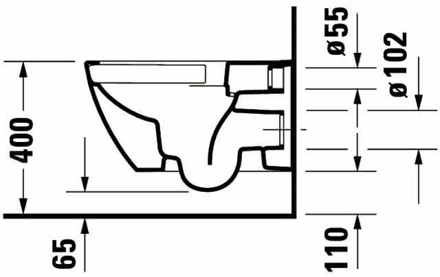 DU Wand-WC Happy D.2 540 mm Tiefspüler, rimless, Durafix, weiß