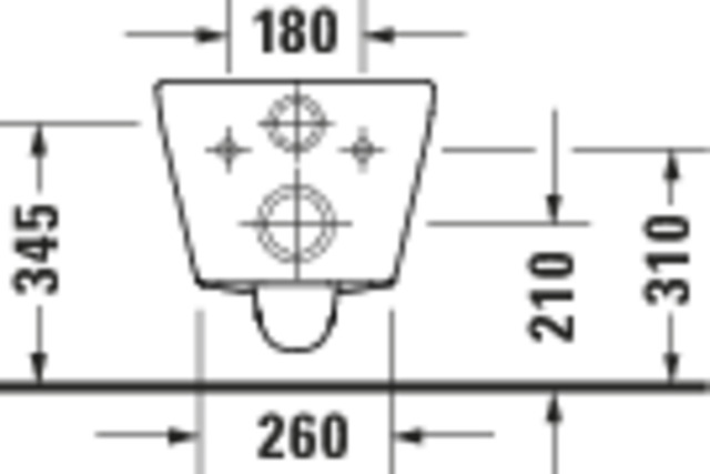 DU D-Code 2.0 WWC 540mm TS, rimless verd.Bef.,vormontierte Scharniere,Weiß