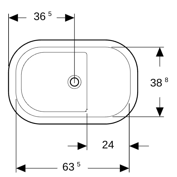 Geberit Bambini Sitzbadewanne 71,5x46,5x39,5cm, ohne Überlauf, weiß