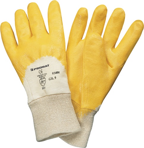Handschuhe Lippe Gr.9 gelb Nitrilbeschic htung EN 388 PSA II PROMAT Handschuhe Lippe Gr.9 gelb Nitrilbeschic htung EN 388 PSA II PROMAT