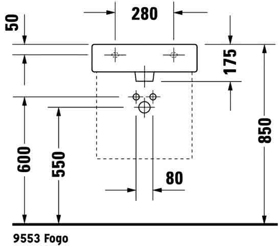 DU Waschtisch Vero 500 mm mit ÜL, mit HLB, 1 HL, weiß