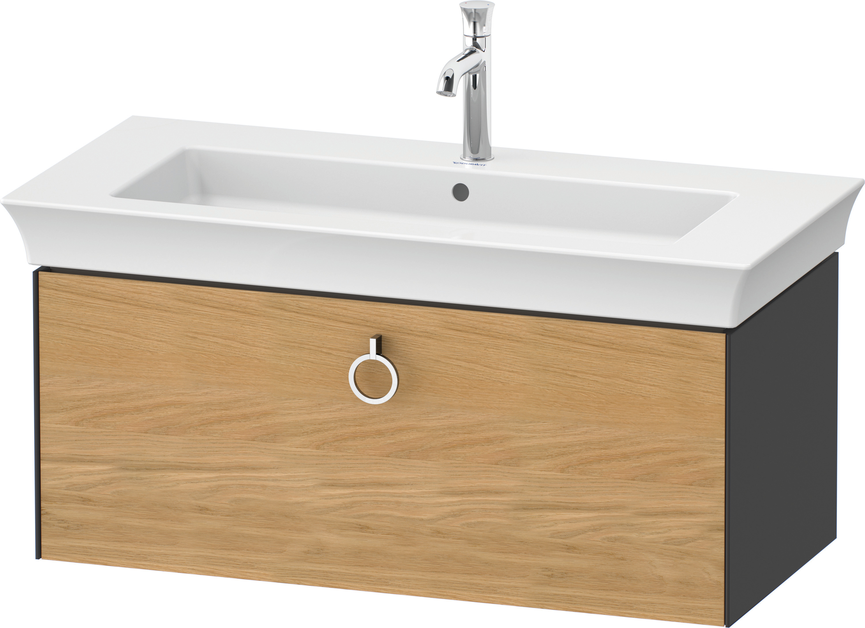 Duravit WTU wandh. White Tulip,1 Ausz.,mit Griff,410x984x458,Eiche N.M./Graph.HGL